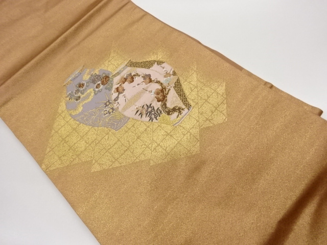 JAPANESE NAGOYA OBI / WOVEN UME & KIKU